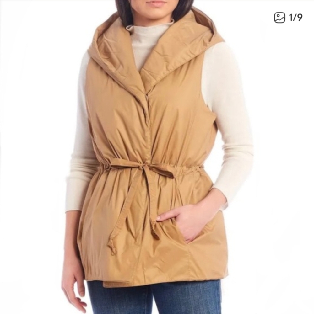 Eileen Fisher Size L Recycled Nylon Vest In Honey